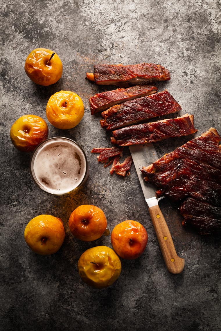 Apple Cider Ribs w/ Roasted Apples - Food Photographer