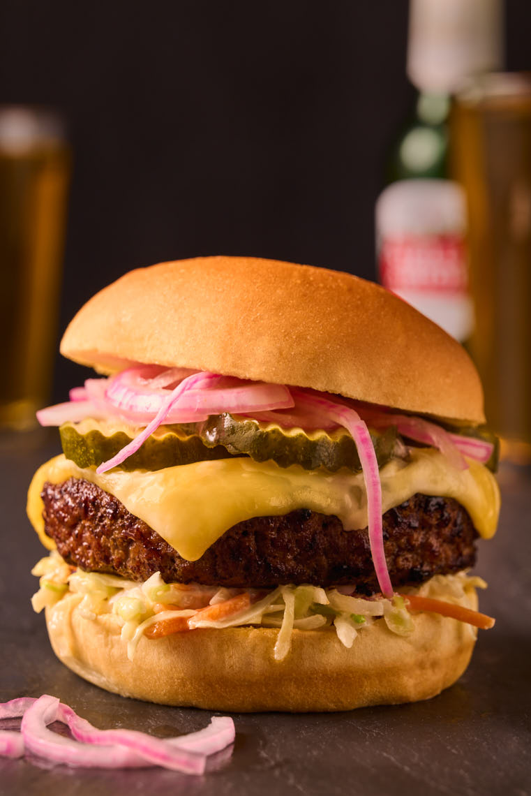 Burger w/ Red Onion & Slaw - Food Photographer NJ