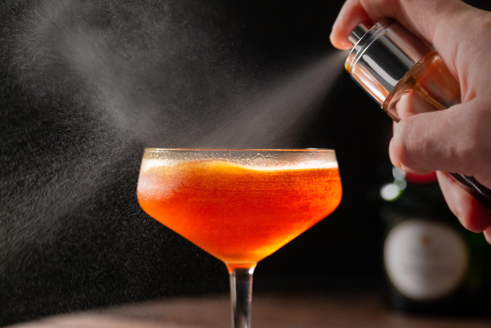 Smoked Fall Cocktail Prep - Cocktail Photographer